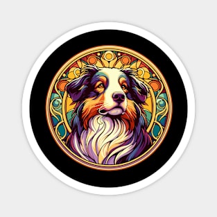 Australian Shepherd - Art Nouveau - Aussie Dog Style Magnet